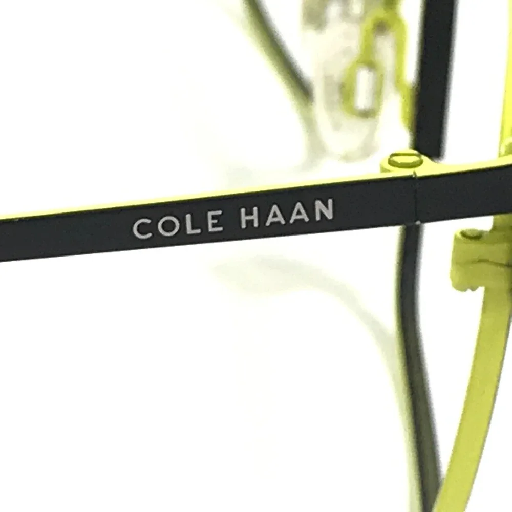 Cole Haan Eyeglasses Frames CH4040 001 BLACK Neon Yellow Square Full 56-18-145